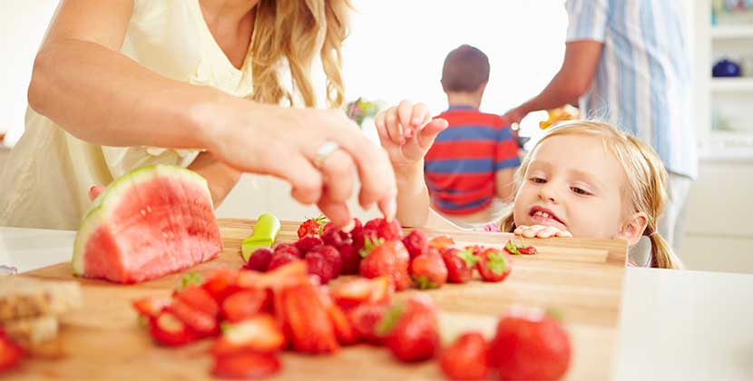 Family preparing food