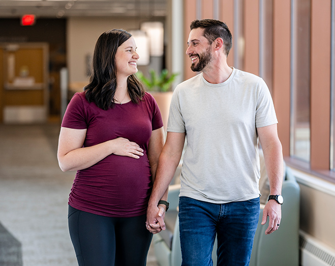 Pregnant woman and partner